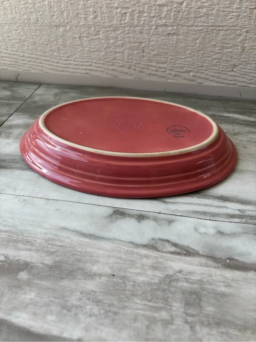 Fiestaware Pink 9.5” x 7” Oval Platter Tray Plate Kitchenware Dinnerware Classic